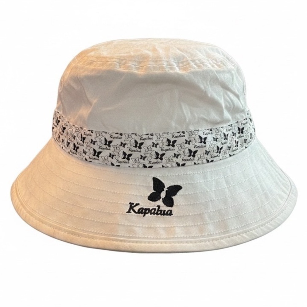 Imperial Kapalua Maui Butterfly White Cotton Golf Bucket Sun Hat One Size New